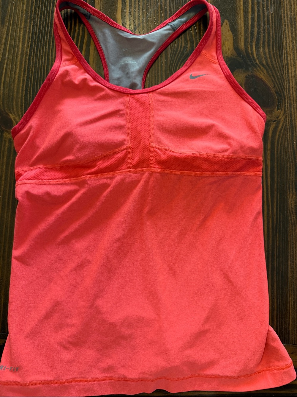 Nike Women’s Coral/Pink Racerback Tank with Built-In Support
